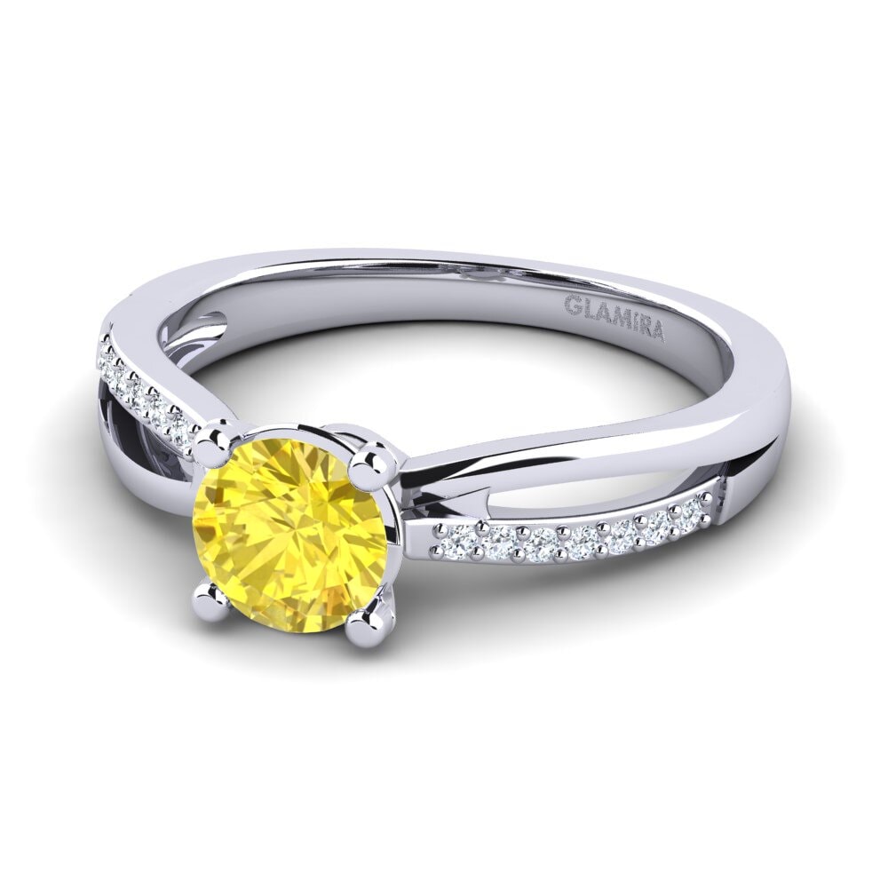 Gul safir Forlovelsesring Jade 1.0 crt