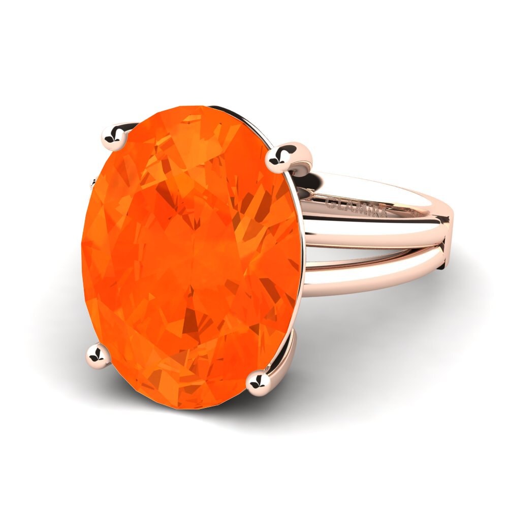 9k Rose Gold Fire-Opal Ring Jadora