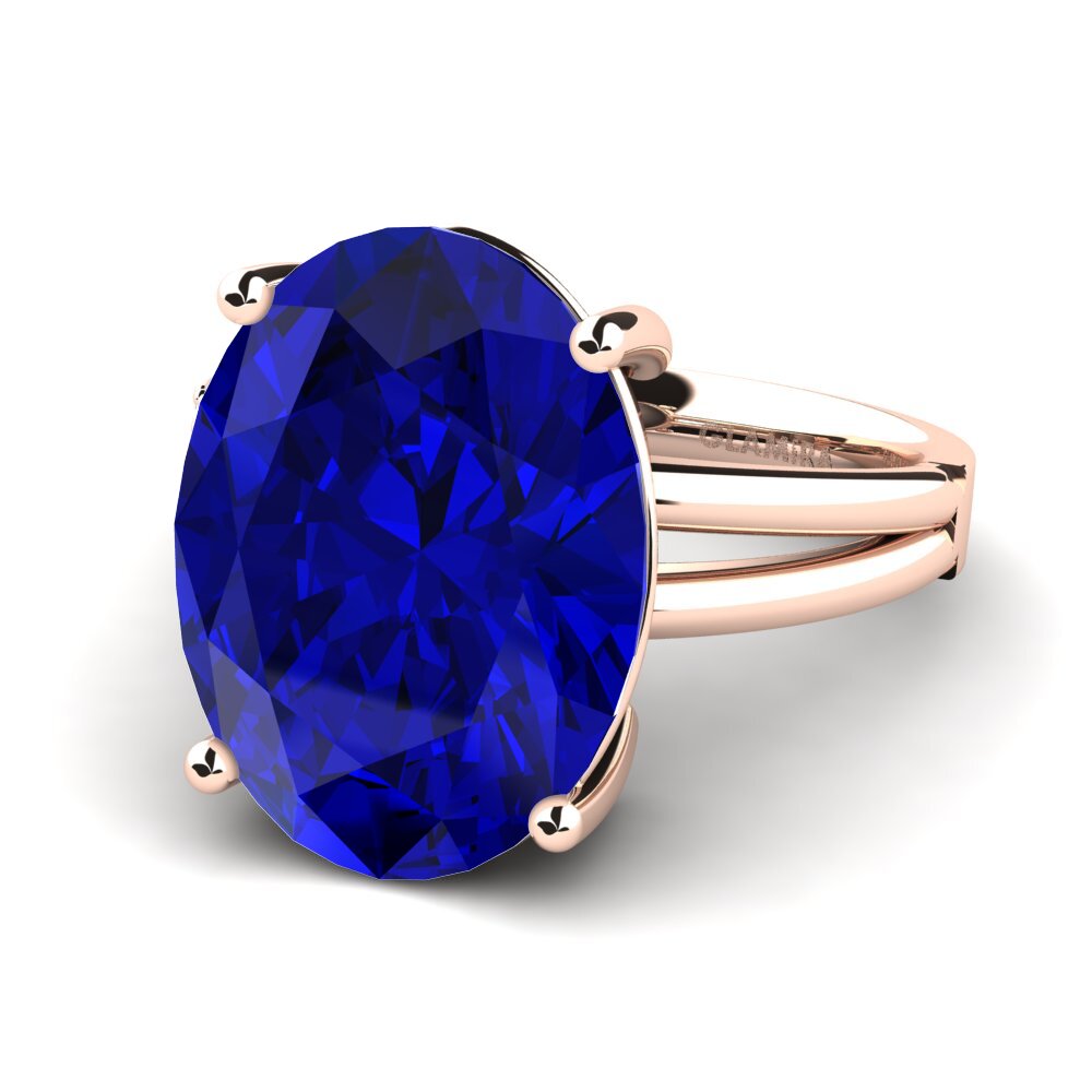 9k Rose Gold Sapphire (Lab Created) Ring Jadora