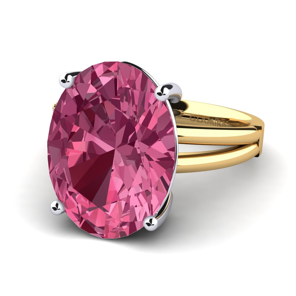 14ct Yellow / White Gold Pink Tourmaline Ring Jadora