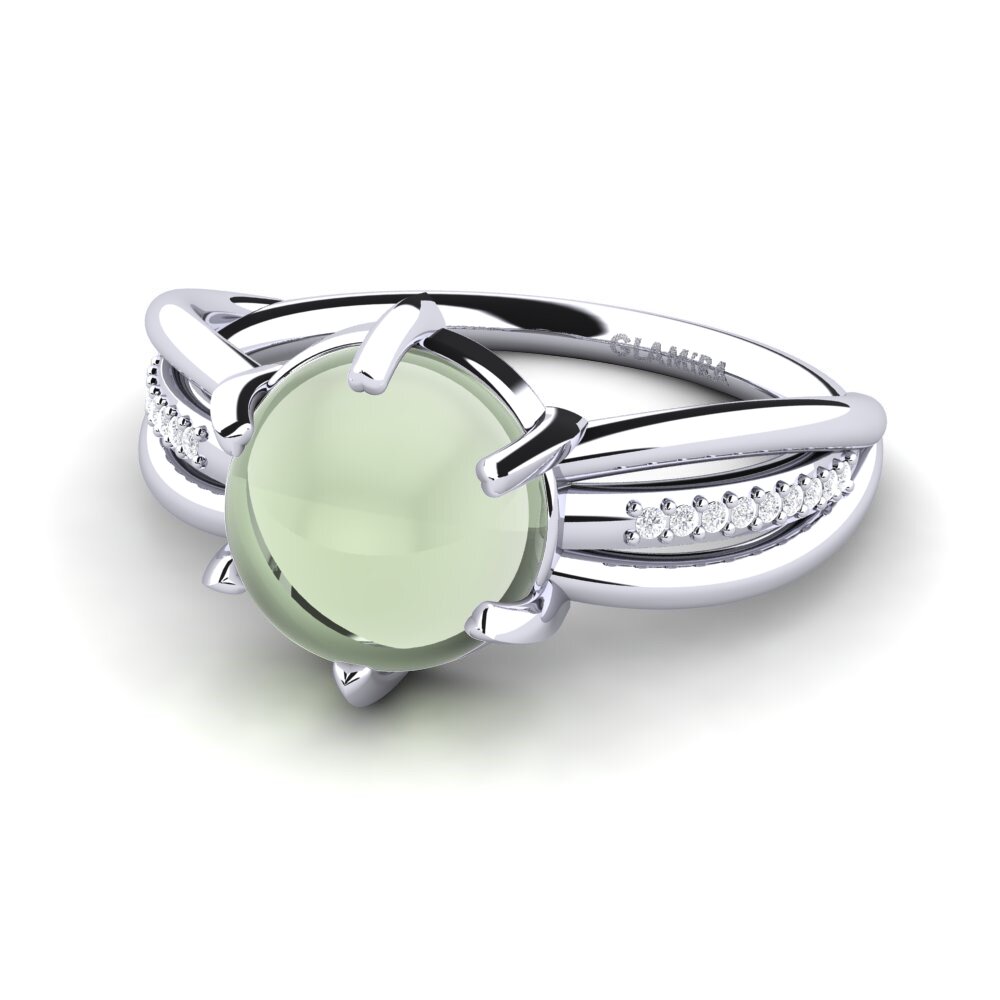 Amatista Verde Cabujón Anillo Jailunal