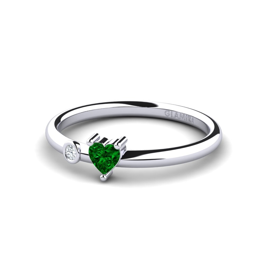 Heart Green Zirconia Women's Ring Jakanis