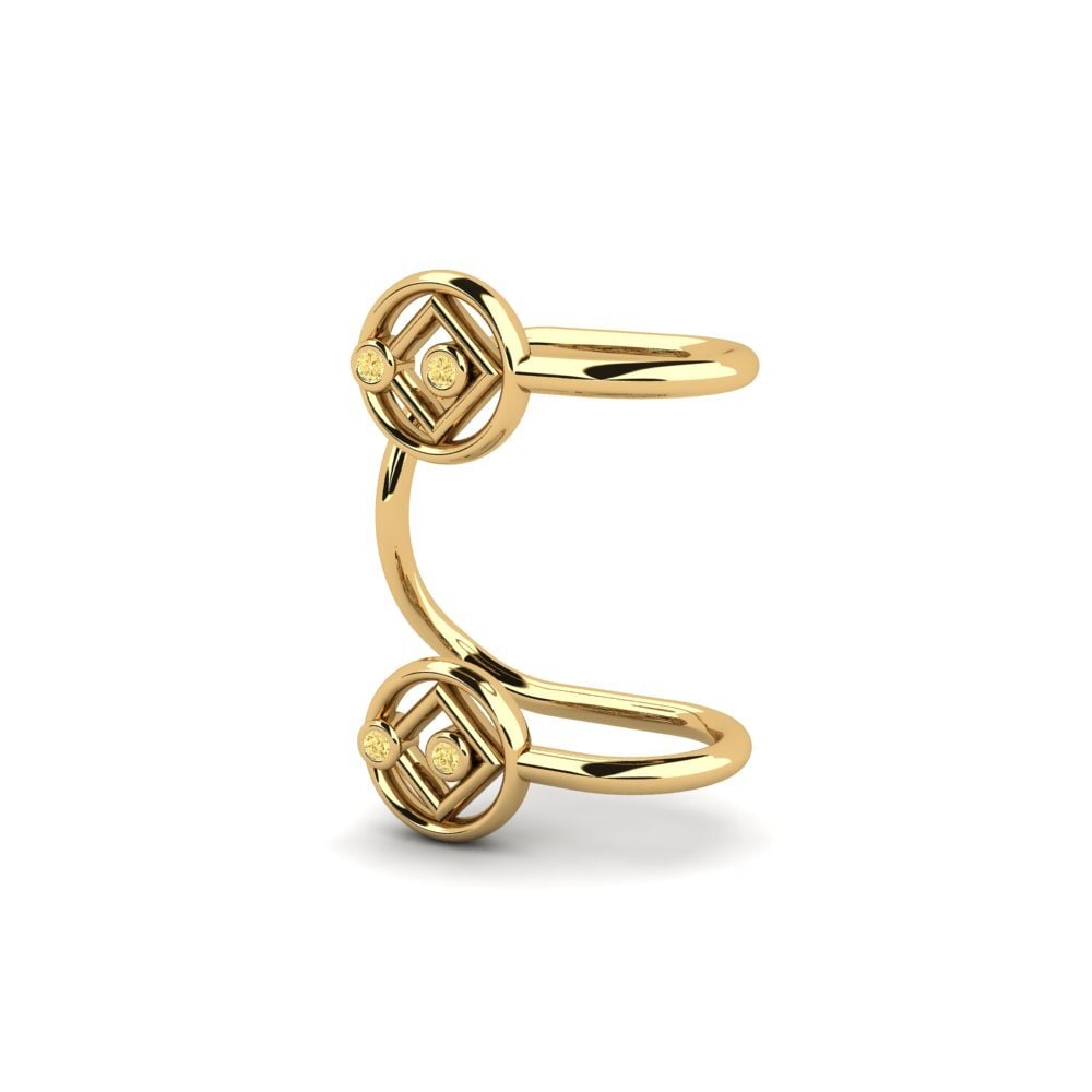 9ct Yellow Gold Yellow Diamond Women's Earring Jameyef