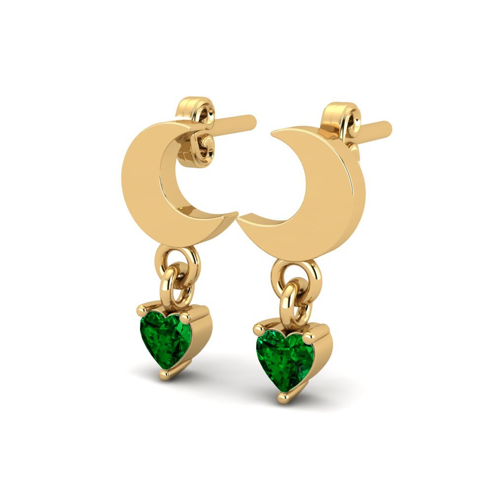 Corazón Circonita Verde Pendiente de mujer Janebelle