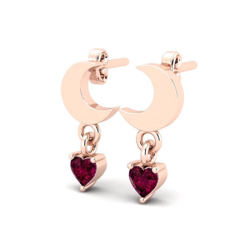 14k Oro Rosa Granate Rhodolite Pendiente de mujer Janebelle