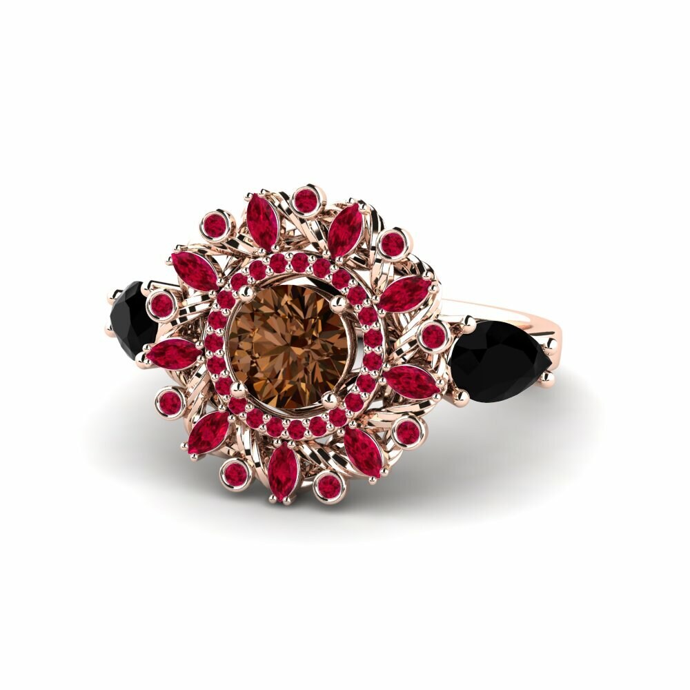 Bague de fiançailles Janeiro Or rose 14k Diamant Brun Exclusif 0.8 Carats