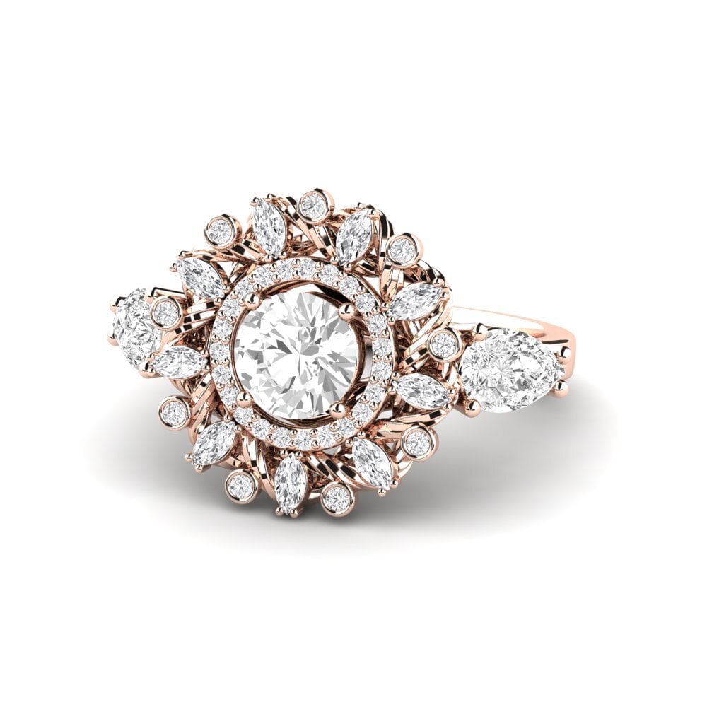 White sapphire Engagement Ring Janeiro