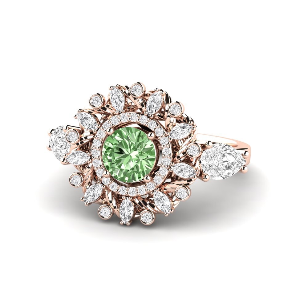 Green Diamond Engagement Ring Janeiro