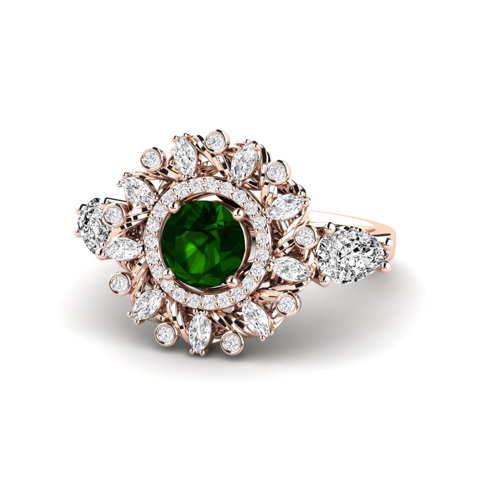 Green Tourmaline Engagement Ring Janeiro