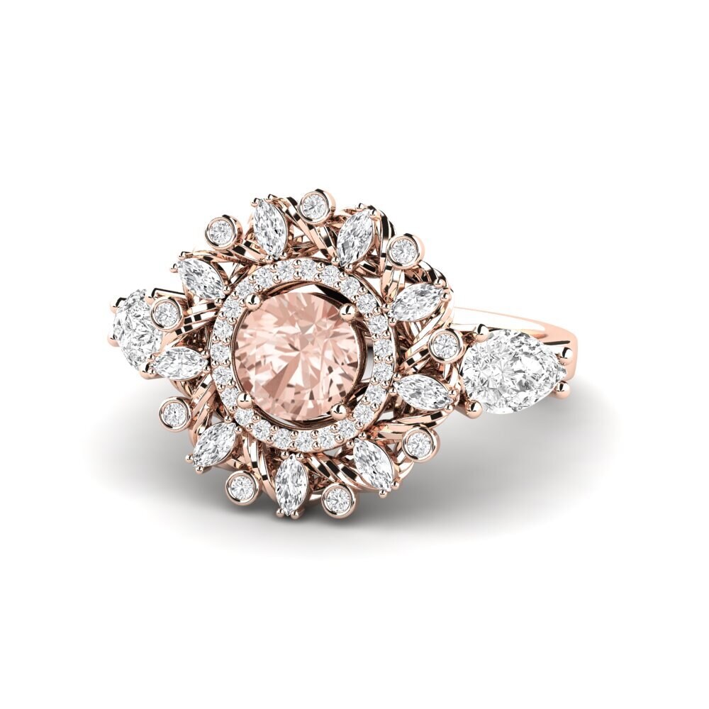 9k Rose Gold Morganite Engagement Ring Janeiro