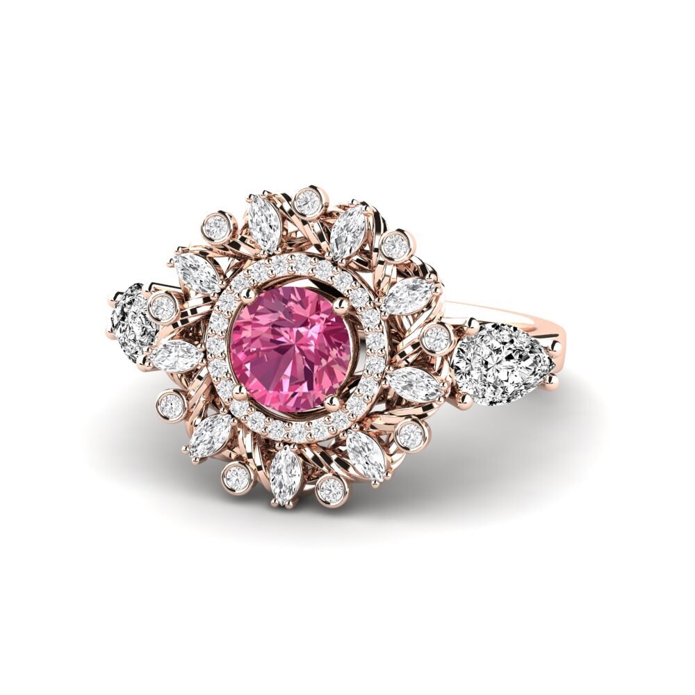Pink Tourmaline Engagement Ring Janeiro