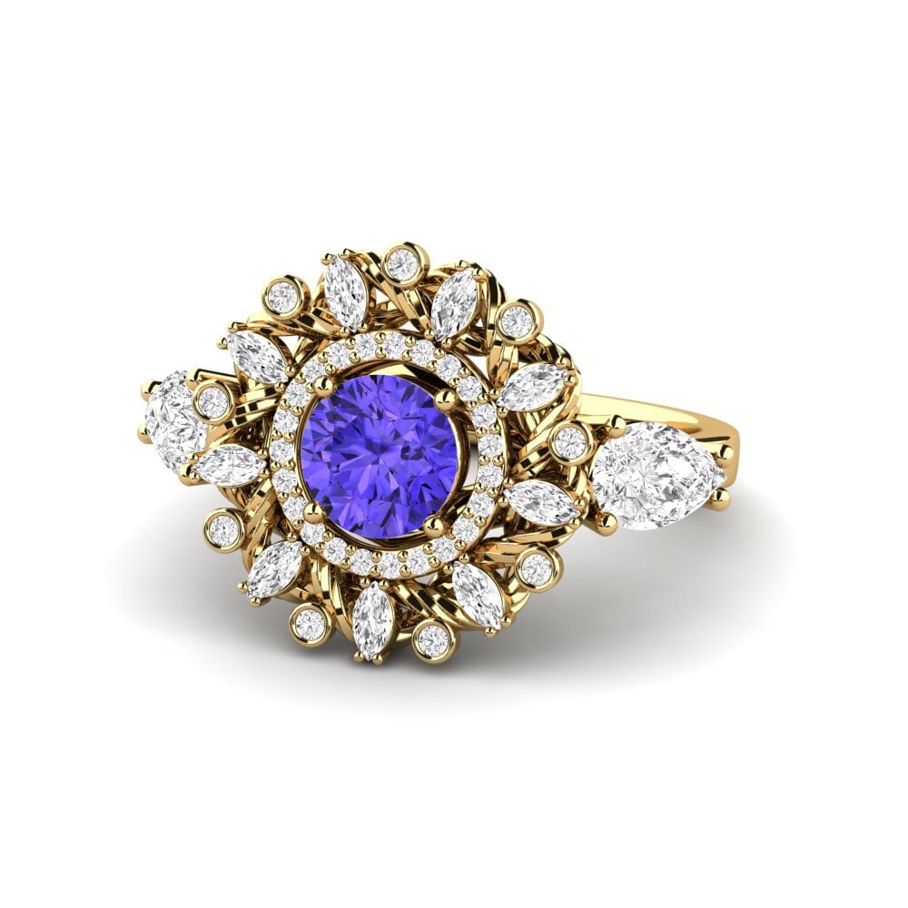14k Oro Amarillo Anillo de compromiso Janeiro
