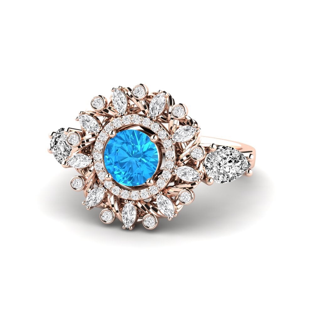 Blue Topaz Engagement Ring Janeiro