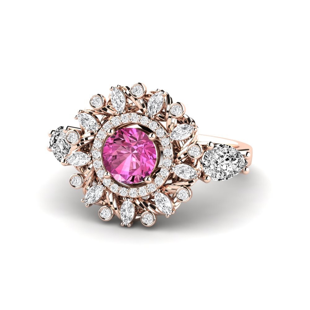 Pink Topaz Engagement Ring Janeiro