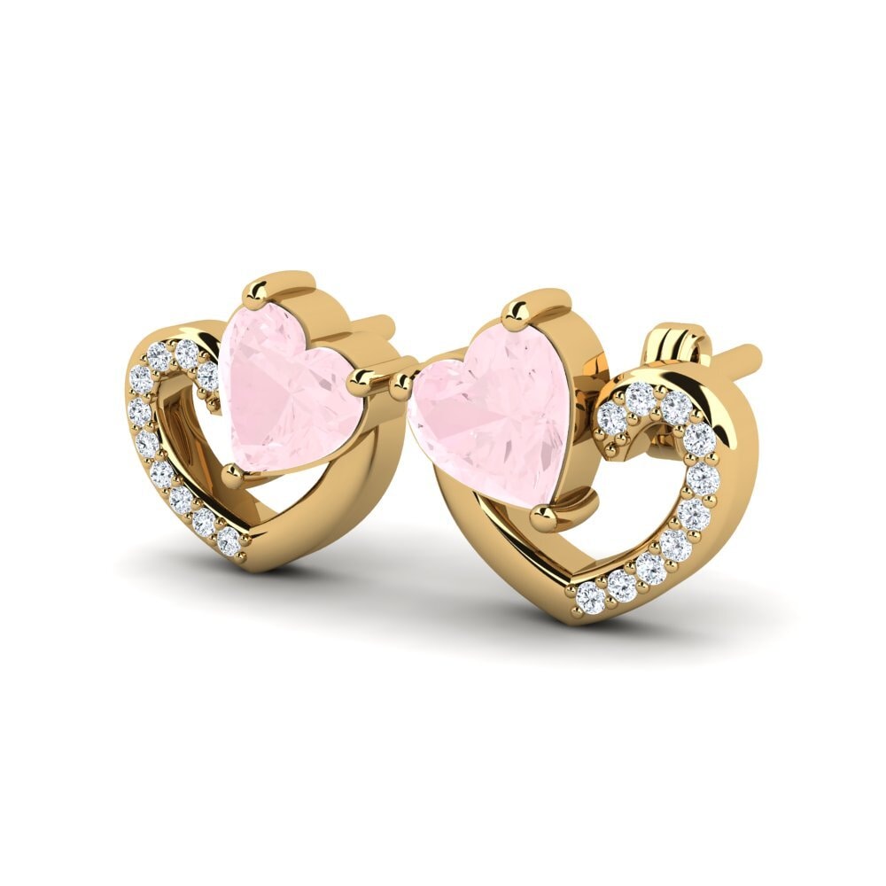 Quartz Rose Boucle d'oreille femme Janerica