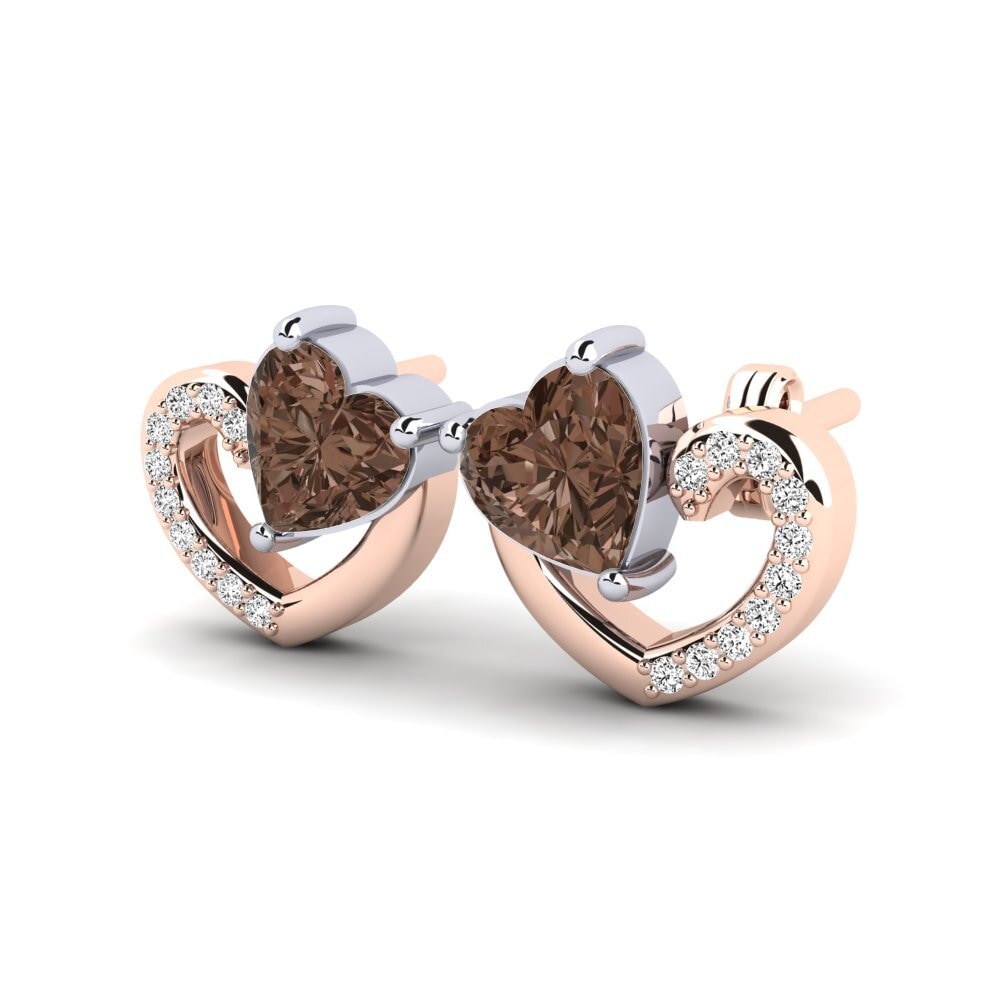 white_red-375 Quartzo fumé Brincos Feminino Janerica