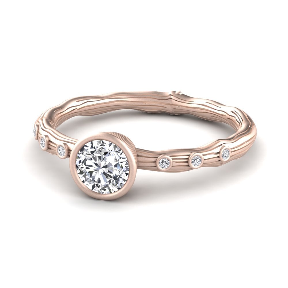 Jani Rind Engagement Ring Jani in 0.5 Carat Round cut 9ct Rose Gold Diamond free ...