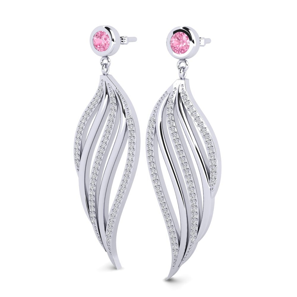 Safira Rosa Brincos Feminino Janika