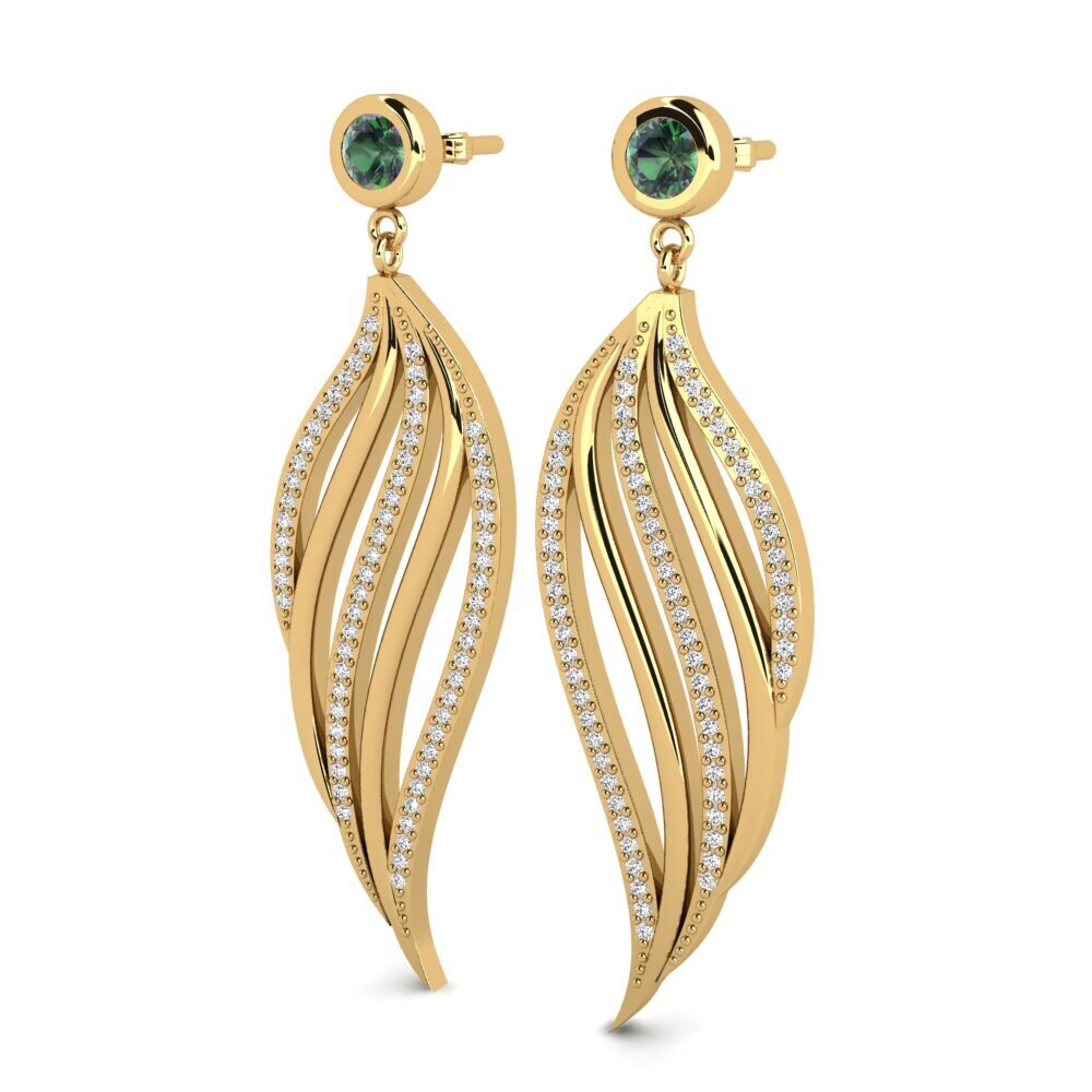 14k Oro Amarillo Topacio Místico Pendiente de mujer Janika