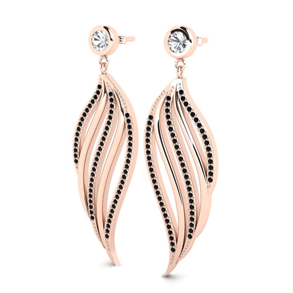 14k Oro Rosa Circón Blanco Pendiente de mujer Janika