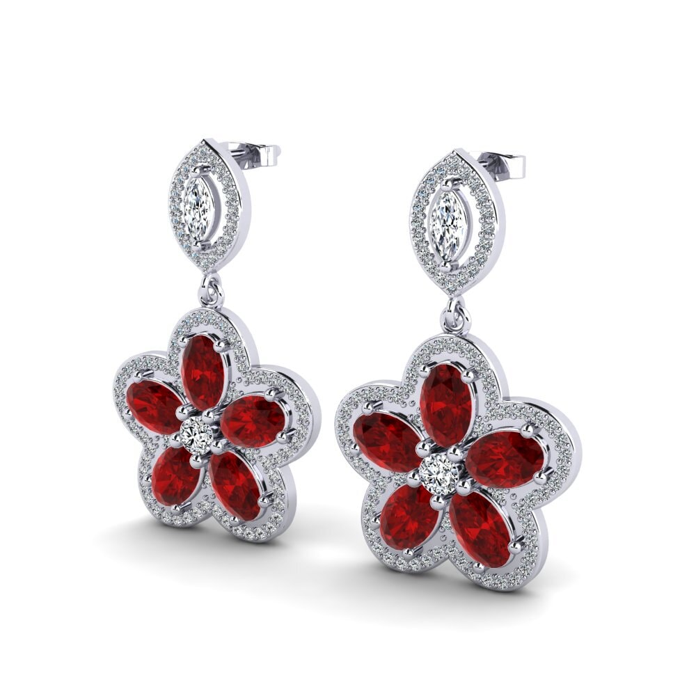 Ruby (Lab Created) Women's Earring Jann