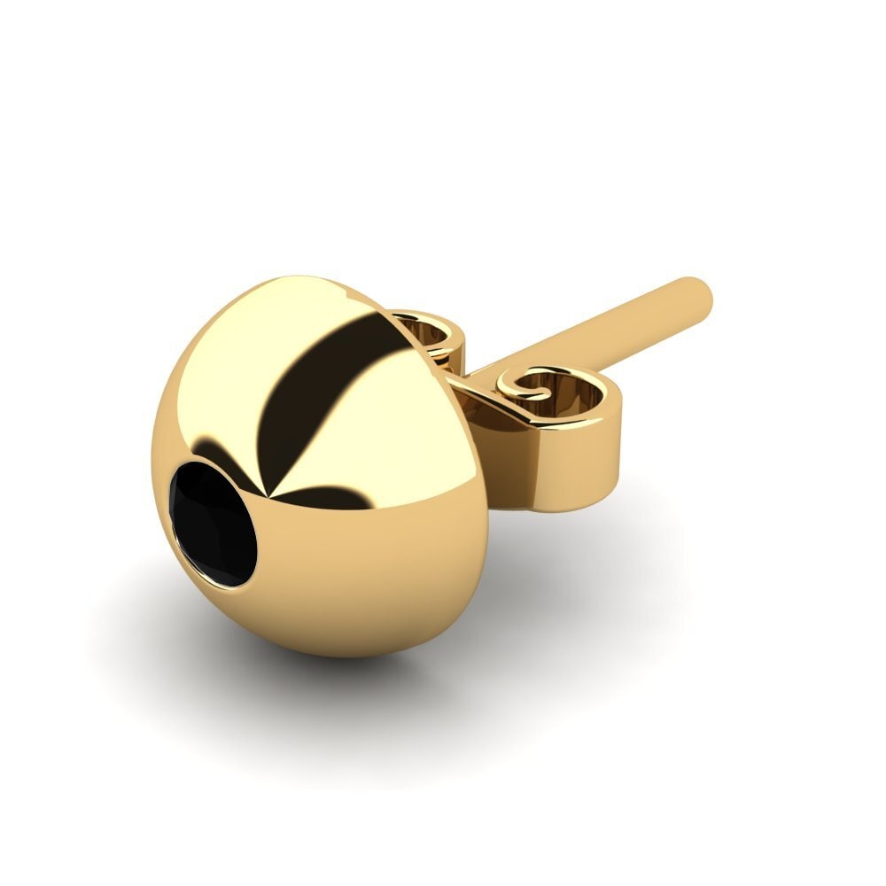 9ct Yellow Gold Black Diamond Men's Earring Janus