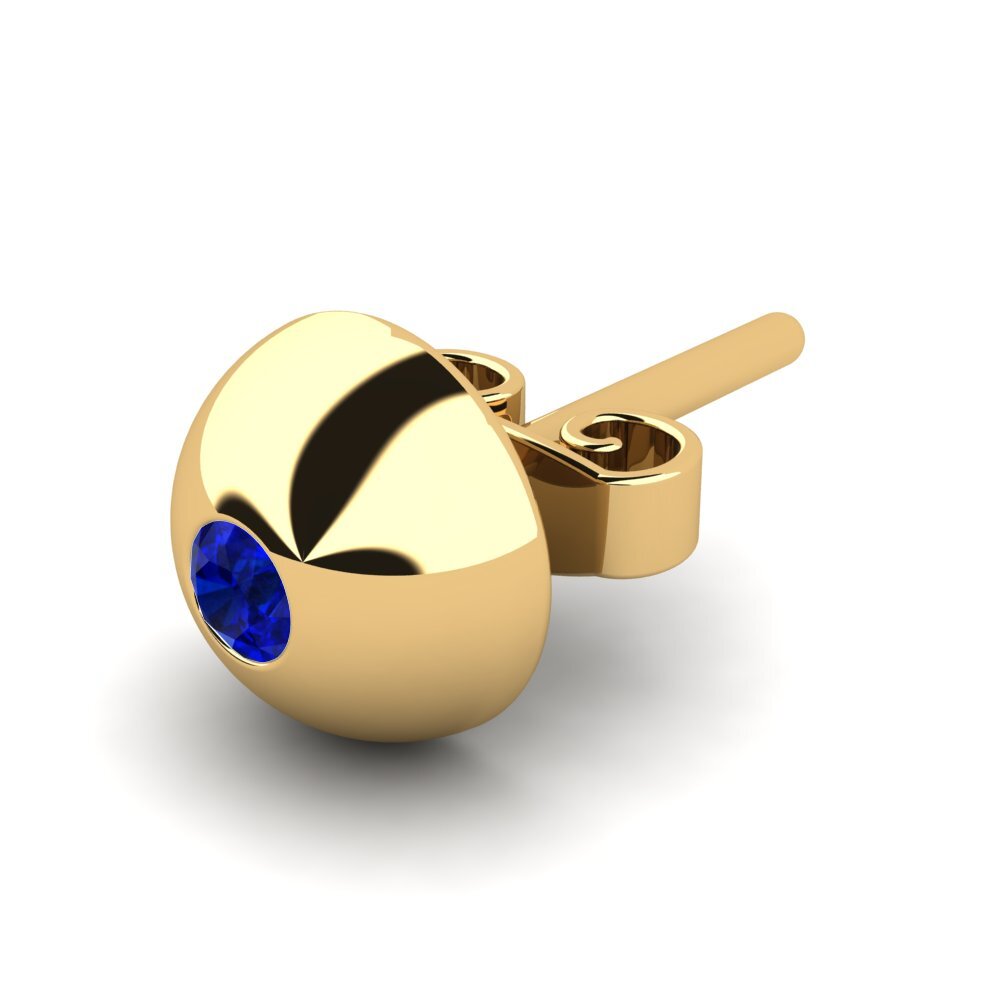 9ct Yellow Gold Sapphire Men's Earring Janus