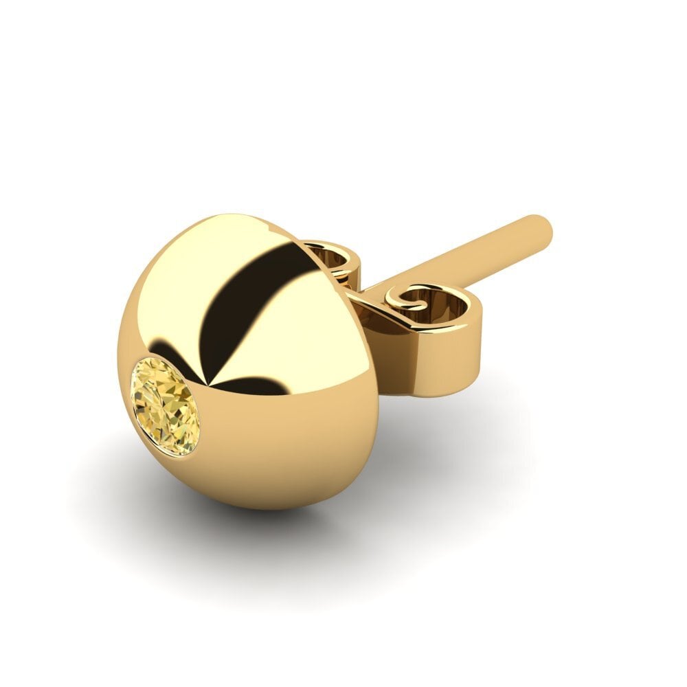 18k Oro Amarillo Diamante Amarillo Pendiente para hombre Janus