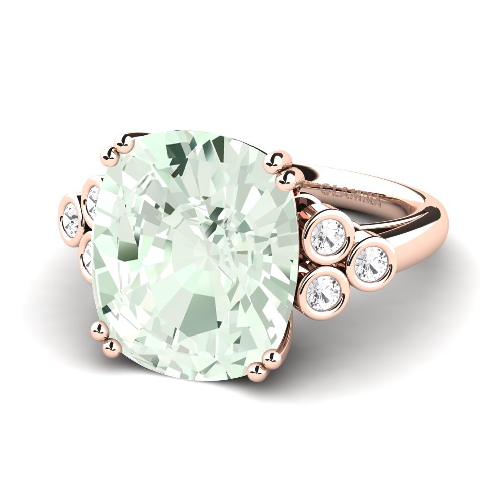 9k Rose Gold Green Amethyst Ring Jaselle