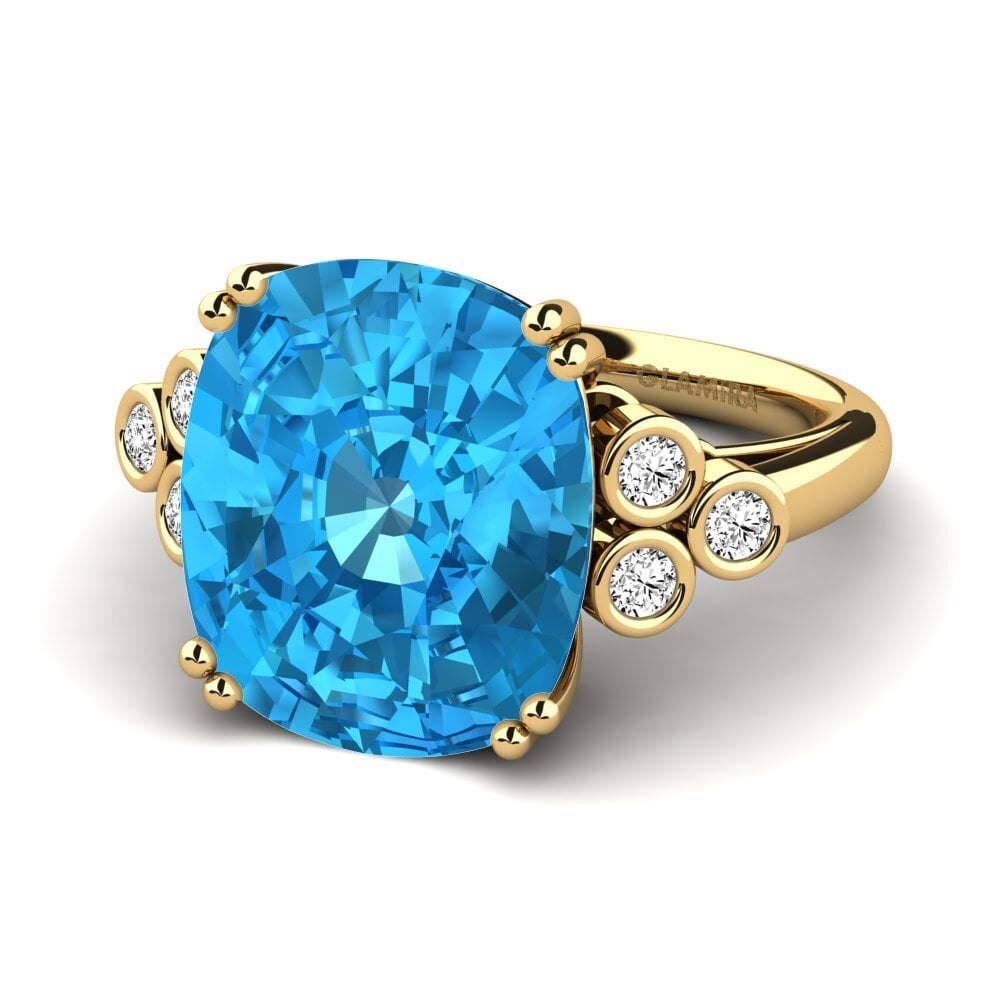 14ct Yellow Gold Blue Topaz Ring Jaselle