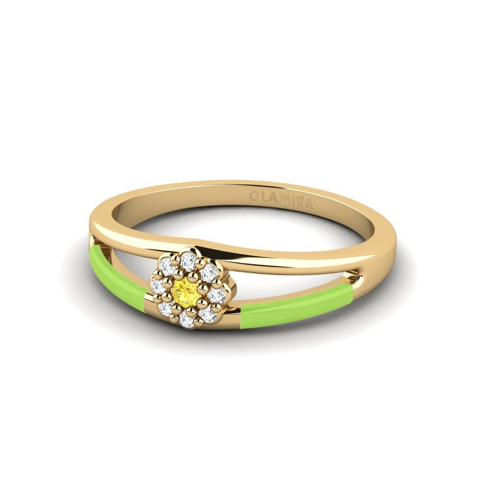 Zafiro amarillo Anillo Jautri
