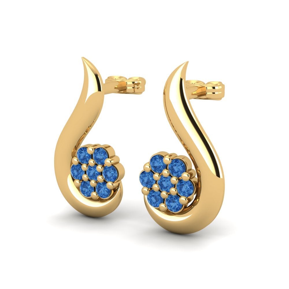 Donker Blauwe Zirkoon Dames Oorbellen Javeed