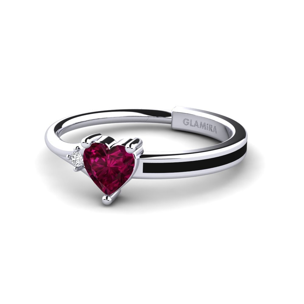 9ct White Gold Rhodolite Garnet Engagement Ring Jay
