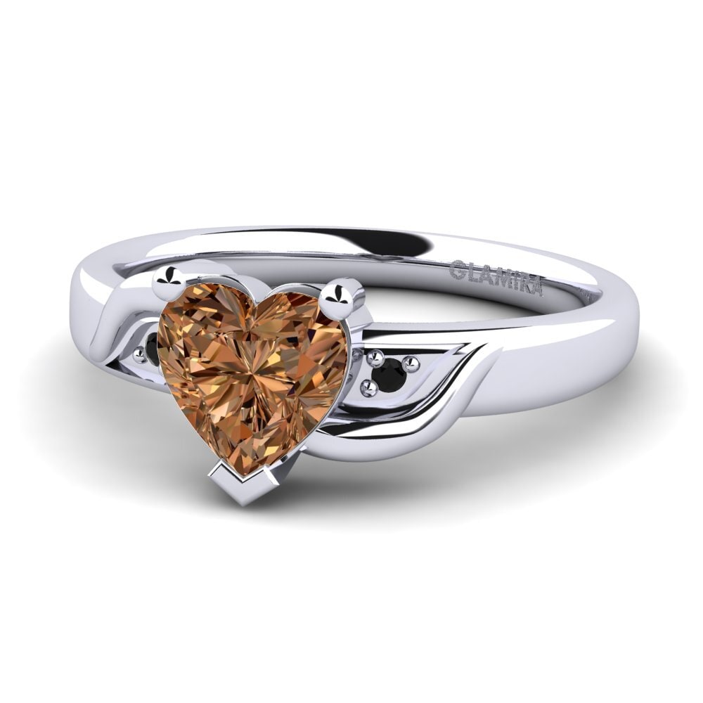 18k Oro Blanco Anillo de compromiso Jayda