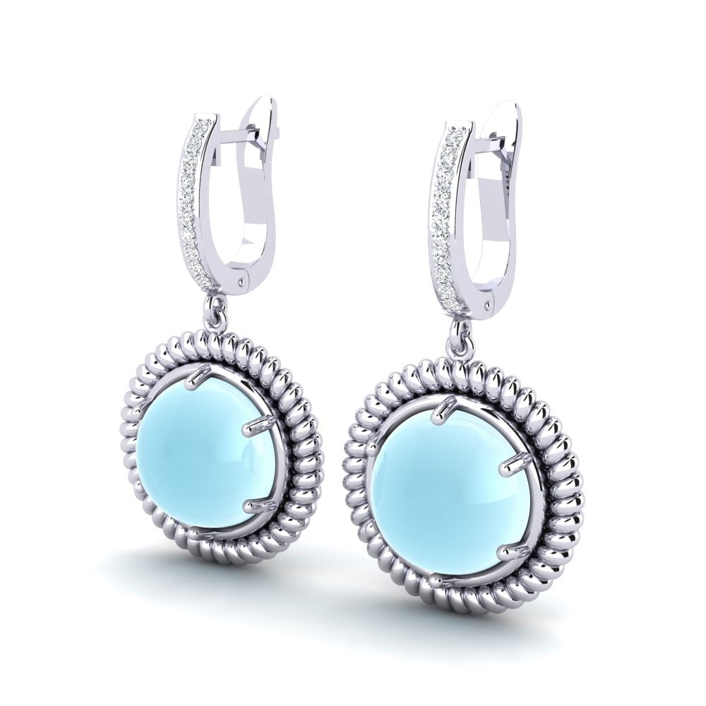 Đá Cabochon Aquamarine Bông tai nữ Jaylen