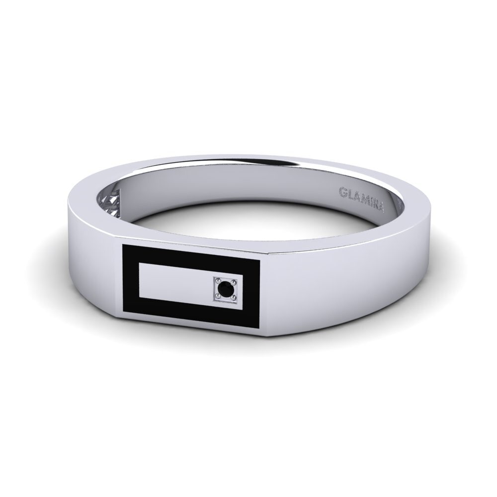 Paladio 950 Ónix Negro Anillo de Hombre Jefferson