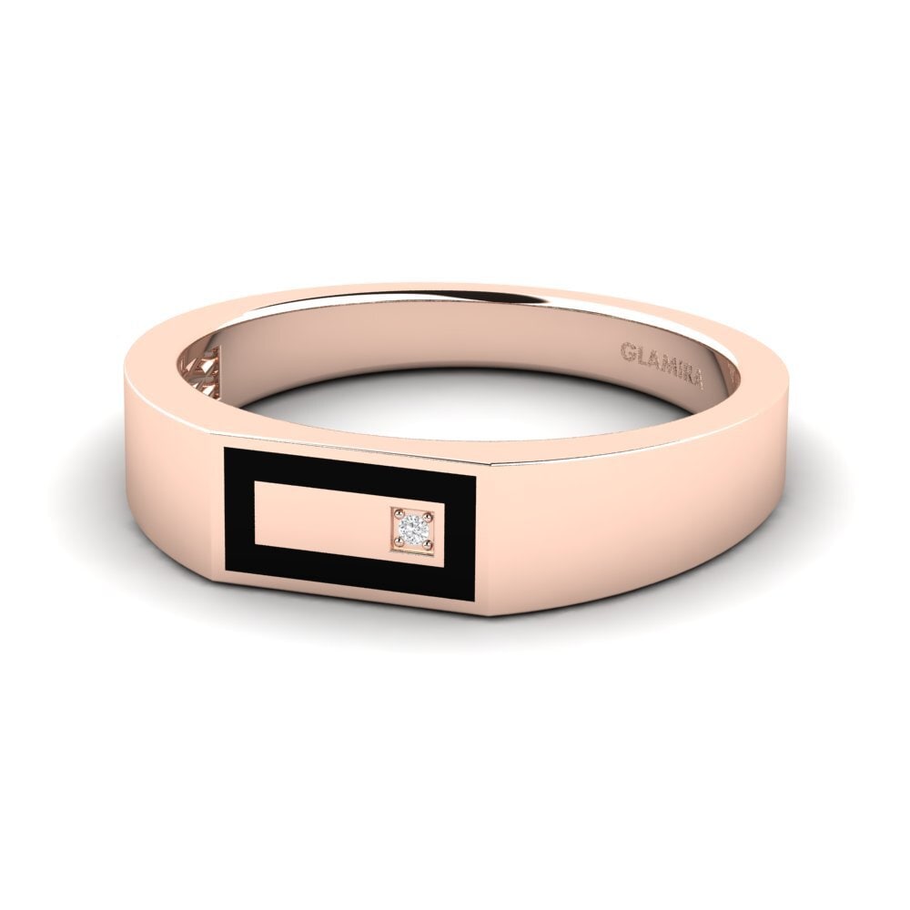 14ct Rose Gold White sapphire Men's Ring Jefferson