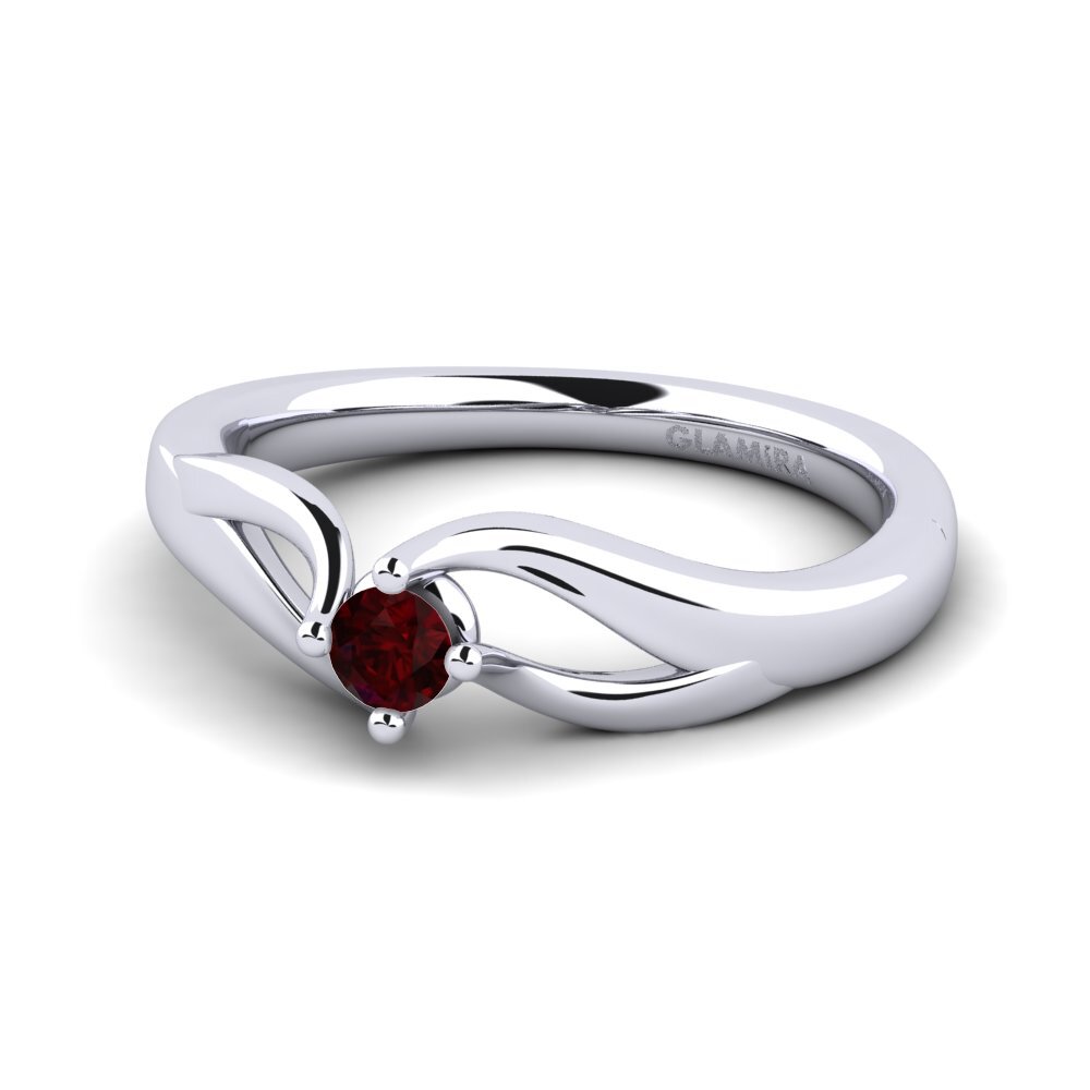 Garnet Engagement Ring Jeffrey 0.1 crt