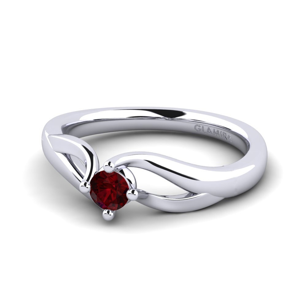 Garnet Engagement Ring Jeffrey 0.16 crt