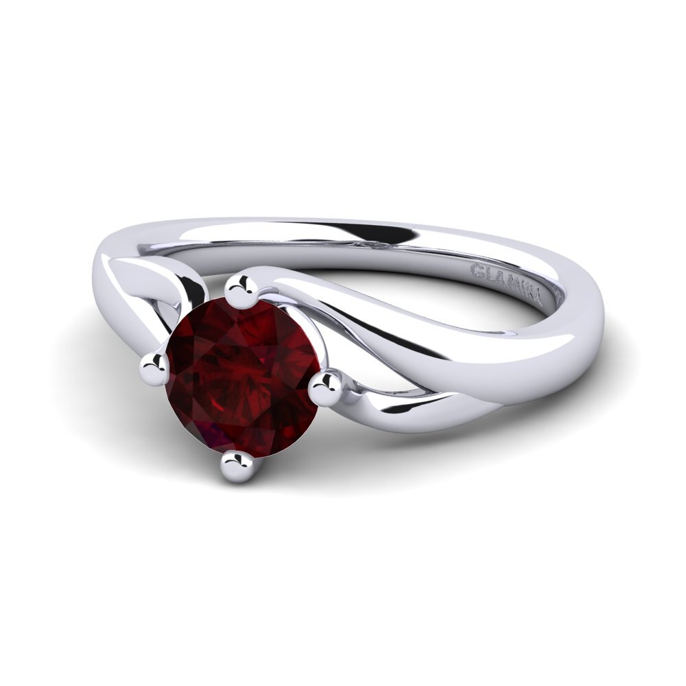 Garnet Engagement Ring Jeffrey 0.8 crt