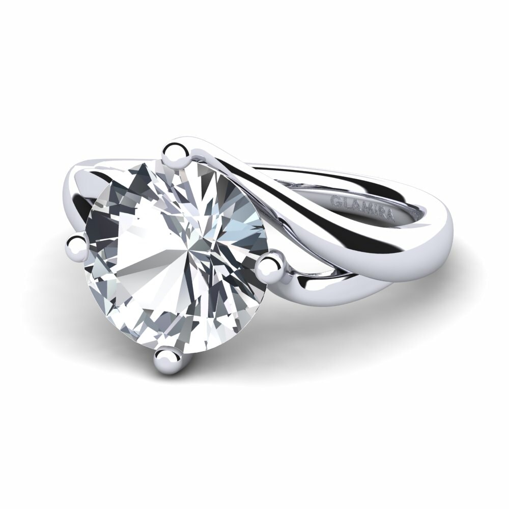 Circón Blanco Anillo de compromiso Jeffrey 3.0 crt
