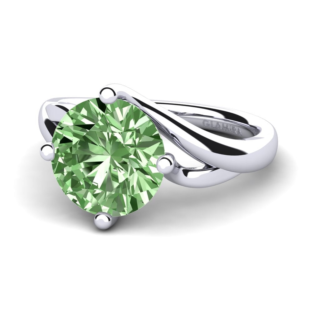 Diamante Verde Anillo de compromiso Jeffrey 3.0 crt