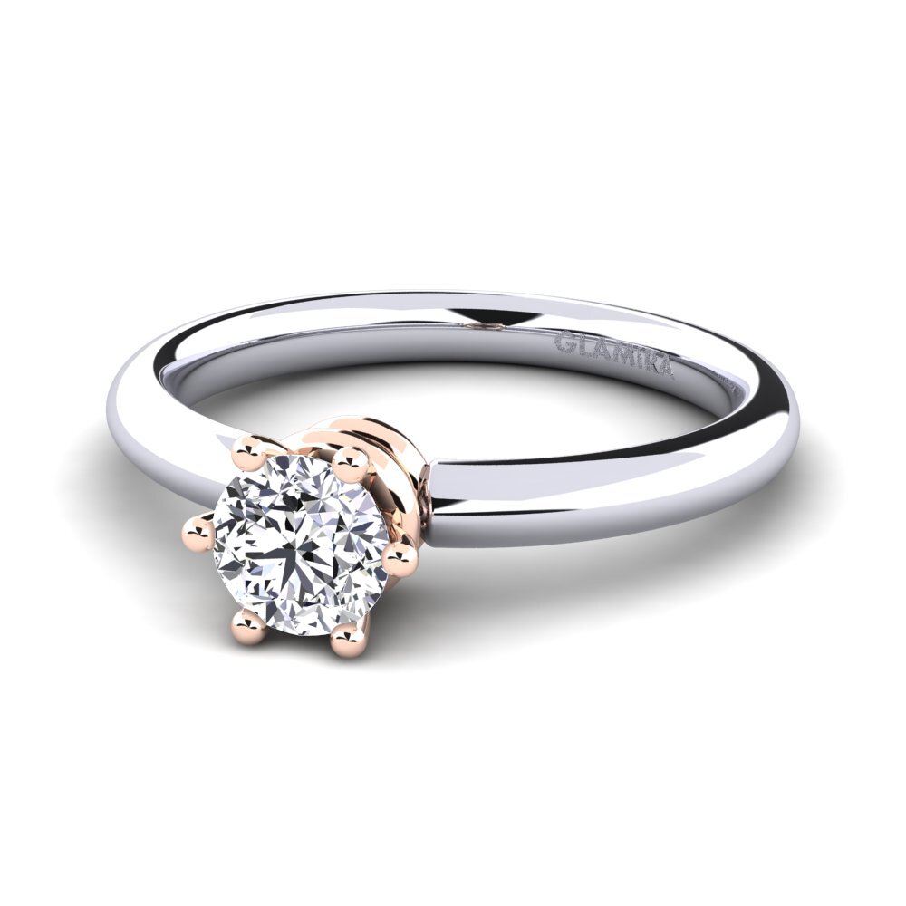 18k White & Rose Gold Engagement Ring Jemma 0.5 crt