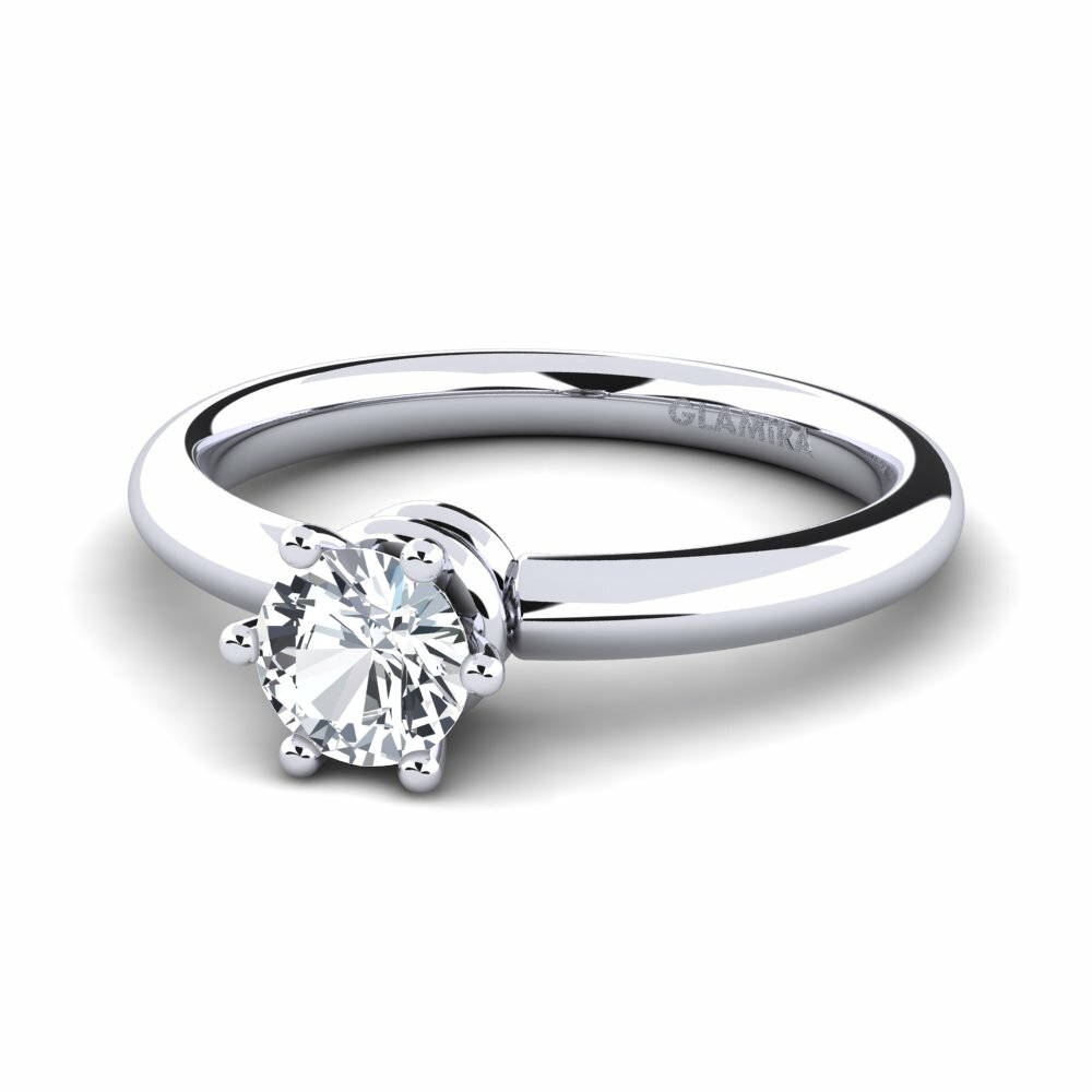 Circón Blanco Anillo de compromiso Jemma 0.5 crt