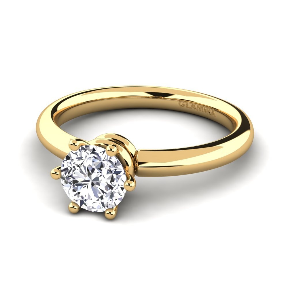 9k Oro Amarillo Anillo de compromiso Jemma 0.8 crt