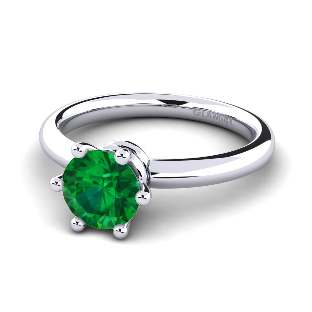Esmeralda (creada en laboratorio) Anillo de compromiso Jemma 1.0 crt
