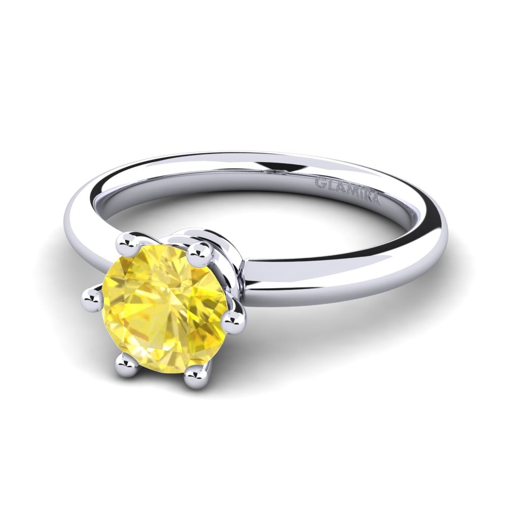 Gul safir Forlovelsesring Jemma 1.0 crt