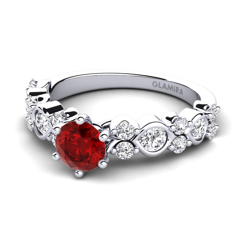 Ruby (Lab Created) Engagement Ring Jena