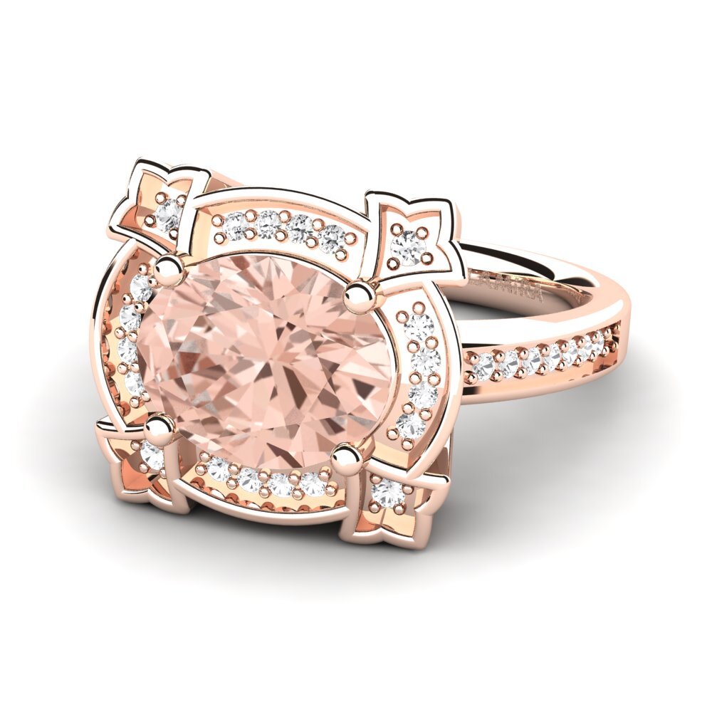 9k Rose Gold Morganite Engagement Ring Jenavecia