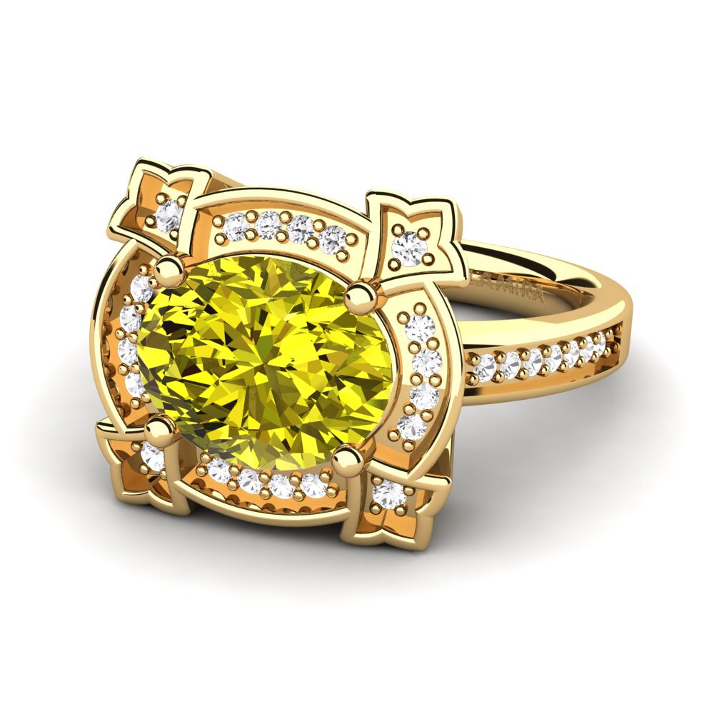 14k Oro Amarillo Anillo de compromiso Jenavecia